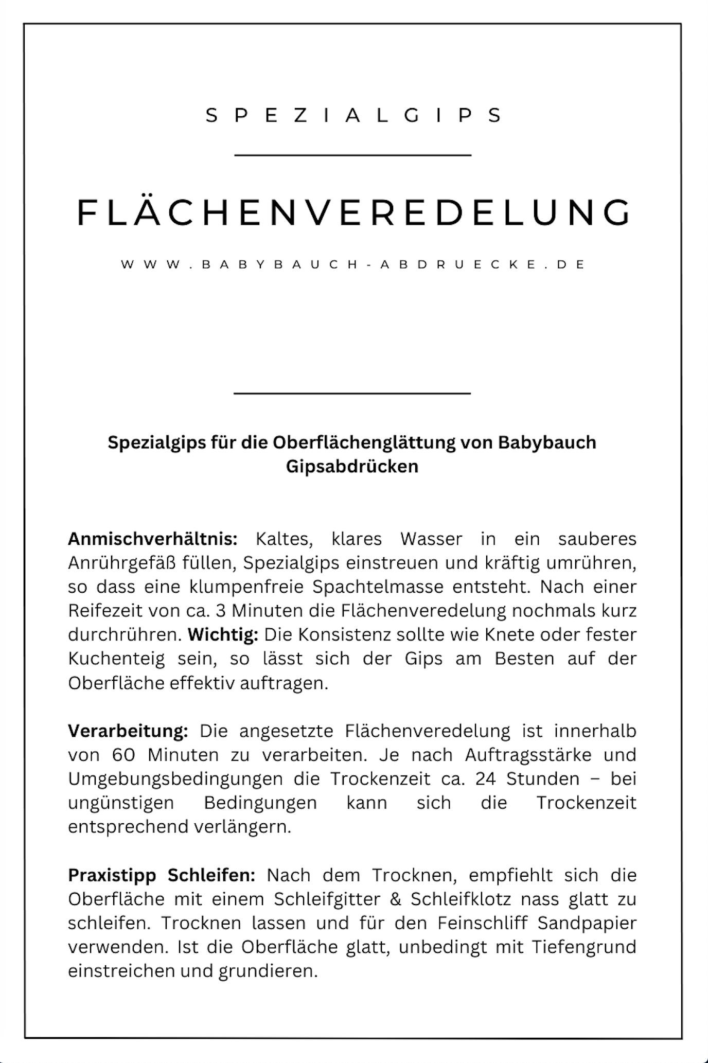 gipsabdruck babybauch flaechenveredelung gips anleitung oberflächenveredelung glätten gipsbauch spachteln spachtelmasse babybauchabdruck oberfläachenglättung