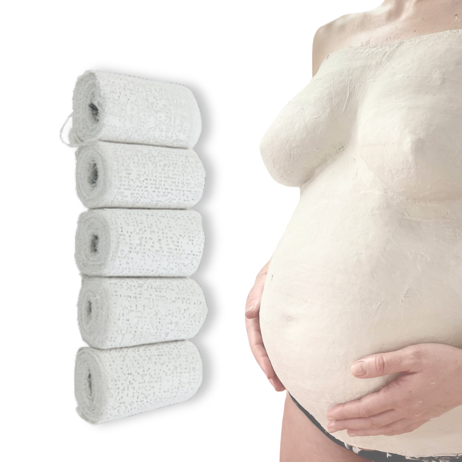 Gipsbinde zum Abformen & Verstärken des Gipsabdruck Babybauch, 2 Größen